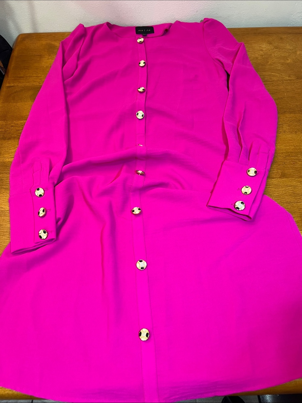 RaJu Bright Fuchsia Button-Front Dress Size XS NWOT